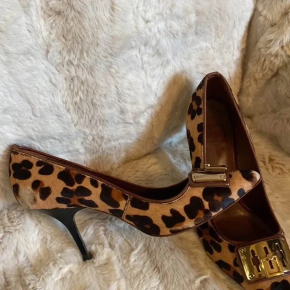 Tory Burch Leopard Print High Heels Sz 6 - Picture 6 of 9